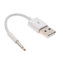 White AUX Audio to USB 2.0 Male Adapter Cable 3.5MM Charging Cable Cord for iPod