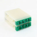 8mm Width Off White Green Plastic Rubber 0-9 Digits Detachable Number Stamp