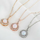 Fashion Trend Popular Diamond Rhinestone Opel Necklace Clavicle Chain Sweat Z8E1