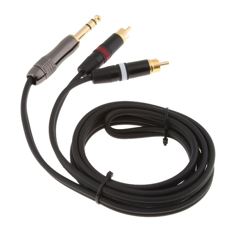 6.35mm to Dual RCA Amplifier Mixing Console TRS Audio Splitter Cable 1.5m