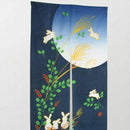 Japanese Doorway Curtain Noren Rabbit Under Moon For Home Decoration 85X150 N4N6