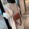 Retro Crossbody Handbag Women Semicircle Leather Shoulder Bag (Light Brown)