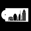 5PCS Buildings Cake Stencils Cookies Mousse Mold Coffee Template Bakingcraft Gw