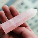 50-60mm Natural Rock Pink Rose Quartz Crystal Wand Point Healing Stone Wholesale