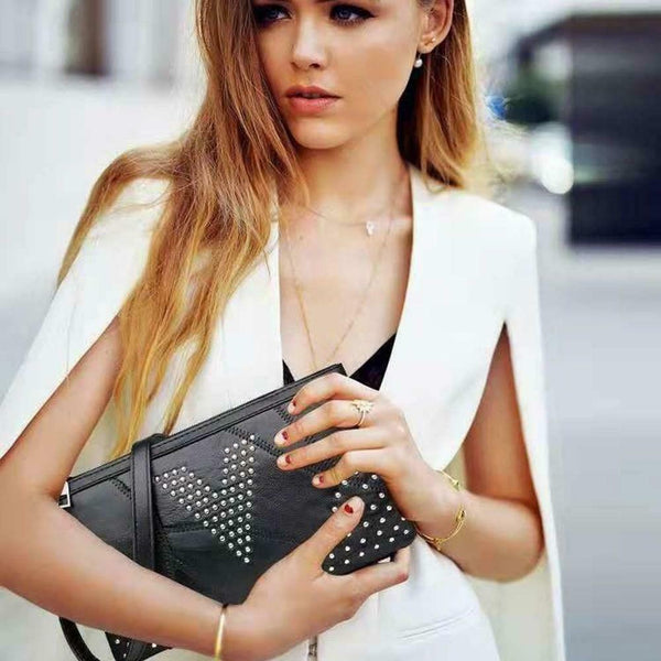Women Rivet PU Leather Satchel Crossbody Bag Sling Messenger Shoulder Bags #gib