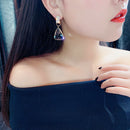 Fashion Women Clear Crystal Triangle Geometric Dangle Stud Earrings JewelryJ Kw