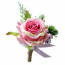 Rose Flower Silk Boutonniere Corsage Accessories wedding decorations Pink r