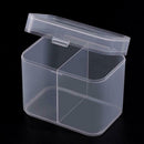 2 Grids Plastic Nail Towel Storage Box Clear Nail Art Jewelry Organizer