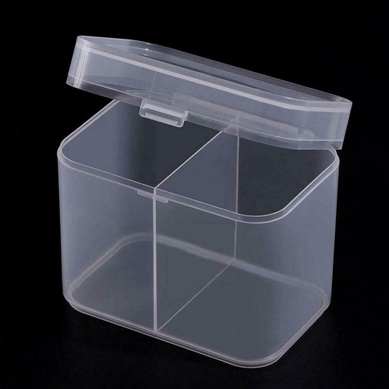 2 Grids Plastic Nail Towel Storage Box Clear Nail Art Jewelry Organizer