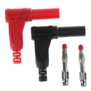 2Pcs Red+Black 4mm Male Right Angle Insulation Banana Plug Multimeter T 3C
