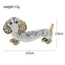 Cute Dachshund Dog Brooches For Women Fashion Alloy Rhinestone Enamel Anima F1P8