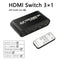 3 Input x 1 Output 4K 4:4:4 HDMI Video Switcher Splitter Adapter w/ 3.5mm Cable