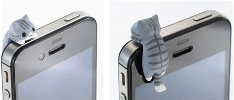 1x Cat 3.5mm Anti Dust Earphone Jack Plug Stopper Cap For Mobile phone IphoneME