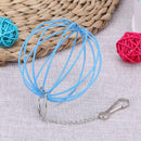 Stainless Steel Plating Pet Hay Manger Food Ball Rabbit Grass Rack (Blue)