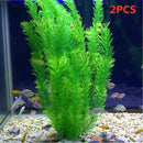2x New Fish Tank Plastic Decor Aquarium Green Plants Water Grass Ornament Plant