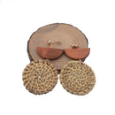 Fashion Women Handmade Wooden Straw Weave Drop Dangle Earrings JewelryATAUBD3C