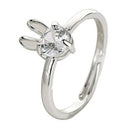 Trendy Rhinestone Animal Rings For Women Hip Hop White Crystal Rabbit Ring