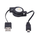 Retractable USB male to 5 - pin Mini USB Cable charger and synchronization