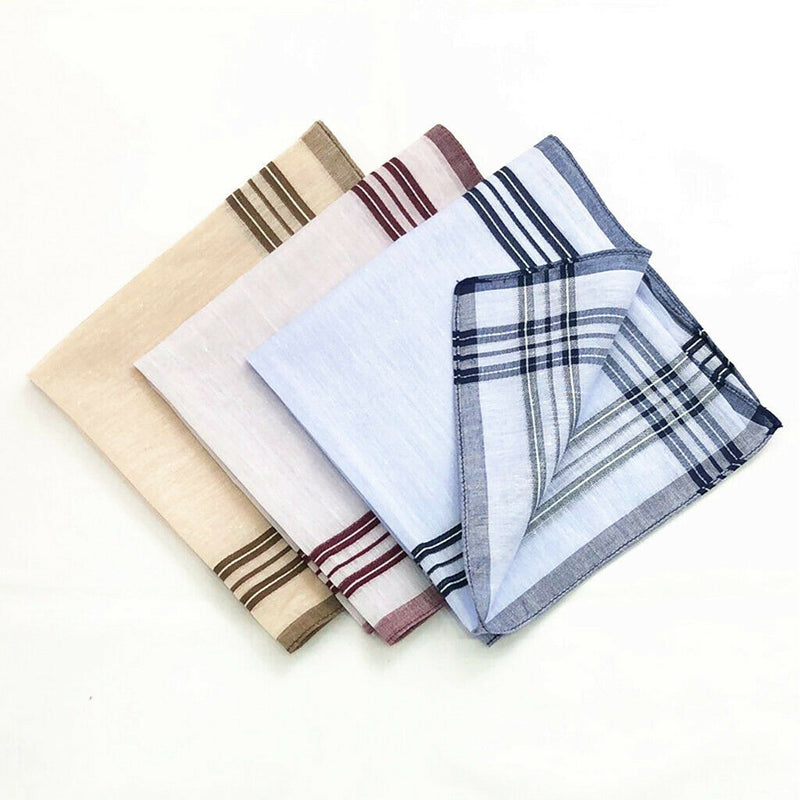 12x Pure Cotton Handkerchiefs Men Women Soft Hanky Bridal Hankies Formal