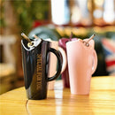 Novelty Ceramic Cup with Straw Personality Kitchen Coffee Mug Creative Tea CI5O7