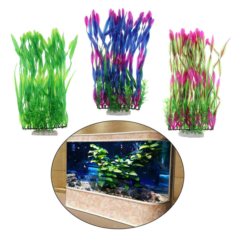 Pack of 2 Artificial Aquarium Fish Tank Plants for Home Office Aquarium