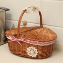 Hand Made Wicker Basket Wicker Camping Picnic Basket Shopping Storage HamperF5N2