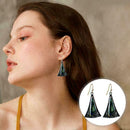 1Pair Delicate Colored Glass Earrings Women Creative Triangle Sector Earrin G3X5