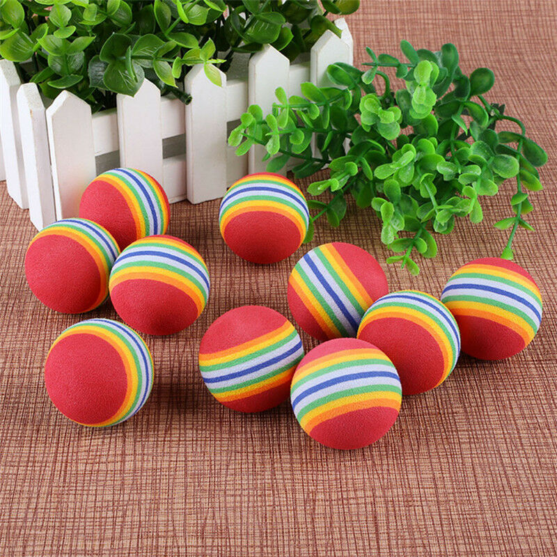 10PCS TRAINING GOLF BALL  INDOOR PRACTICE SPONGE FOAM BALLS AND CAT DOG BALLS TO
