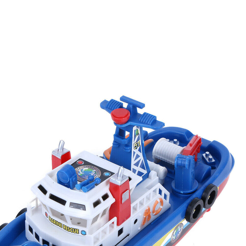 Kids Electric Ship Fire Boat Water Spray Music Sound Light Educational Toys