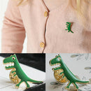 Green Dinosaur Badge Lapel Pin Brooch For Bag Backpack Accessory Kids Gift