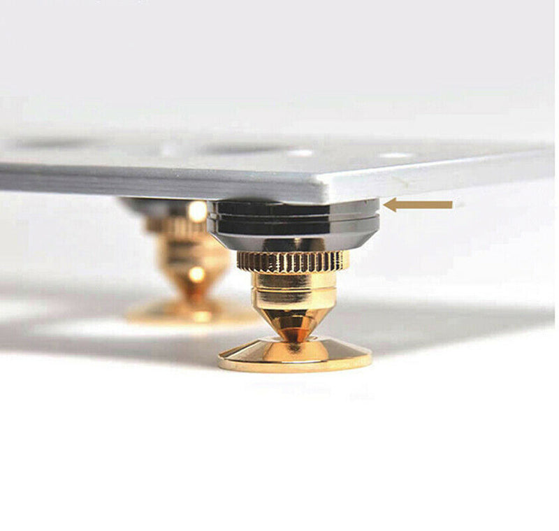 Speaker Spike Golden Copper Stand Feet Cone Base Pads Stick-on Shockproof Mat