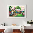 Painting By Numbers Kit DIY Village Cottage Canvas Oil Art Picture Craft
