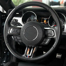 3pcs/set Carbon Fiber Steering Wheel Stickers Trim Cover for Ford Mustang 15-17