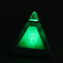 New 7 LED Color Pyramid Digital LCD Alarm Clock Thermometer