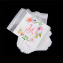 100X Thank You Flower Self Adhesive DIY Cookie Christmas Gift Bags 10cm*10cm FT