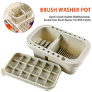 Multifunctional Bucket With Palette Tool Stationery Paint Brush Washer Pot