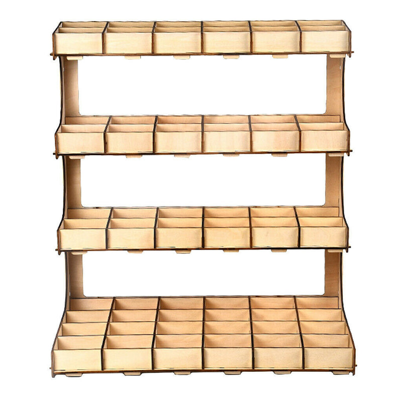 DIY Wooden Paint Rack Ink Storage Organizer 4-layer 60-grid