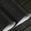 Self Adhesive Film Black Wood Grain Contact Paper Wood Wall Peel Decor D2B4