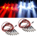 16pcs Upgrade LED Lights Headlights 8 LED For 1/5 1/8 1/10 1/12 1/16 RC Car