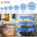 6pcs Reusable Silicone Wrap Bowl Seal Cover Stretch Lid Keep Food Fresh M&E