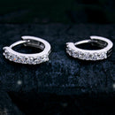 Silber Frauen Creolen Ohrring Ohrstecker Kristall Strass Schmuck_ Klappcreo N6U5