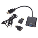 1080P Micro HDMI / Mini HDMI / HDMI to VGA Adapter with Audio(Blcak)