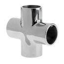 Marine Boat Hand Rail Fitting 4 Way Tee Cross Joint Fits 25mm 1" Pipe/Tube