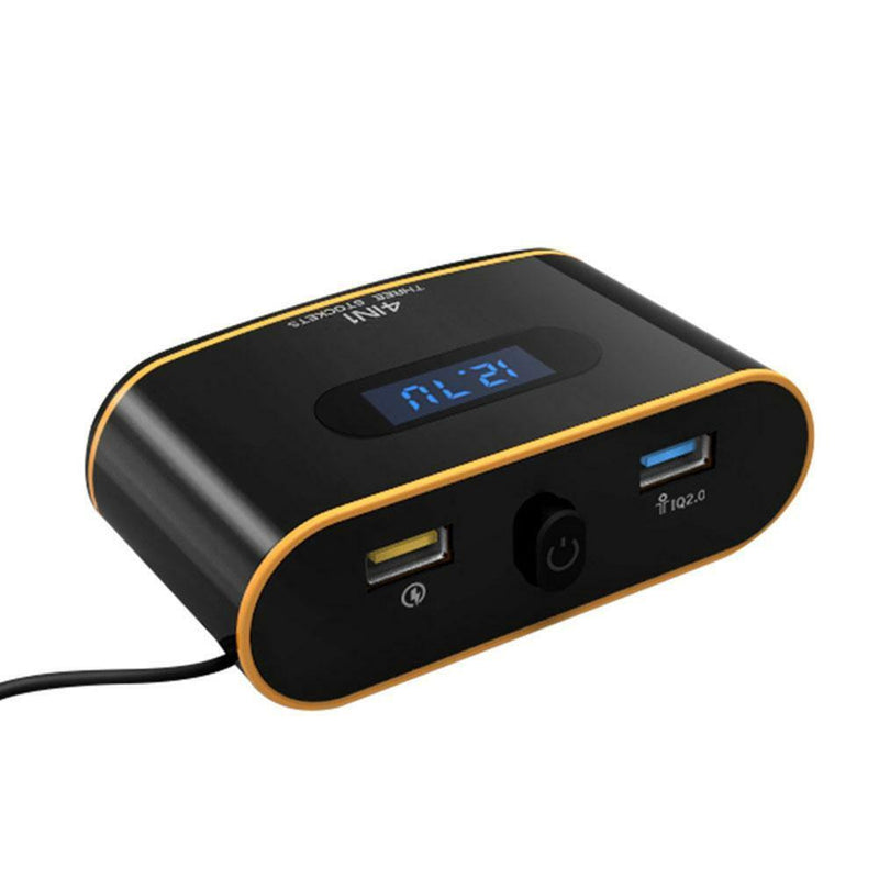 120W Dual USB Smart LED Display Quick Charge Car Charger Cigarette Lighter Kit