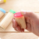 1 Box Portable Disposable Bamboo Wooden Cocktail Toothpicks Double Sided Travel