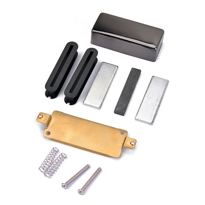 1 Set Humbucker Pickup Kits Brass Pickup Cover+Baseplate+Bar Magnet+Screws