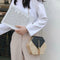 Hex-shape Straw+PU Shoulder Handbags Beach Women Top-handle Bags (Black)