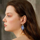 Purple crystal Dangle Large Drop Earrings Hook Moonstone Women Fashion Jewelry