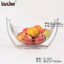 Iron Fruit Basket Vegetable Drain Swinging Bowl Rack Storage Stand H L0Z1