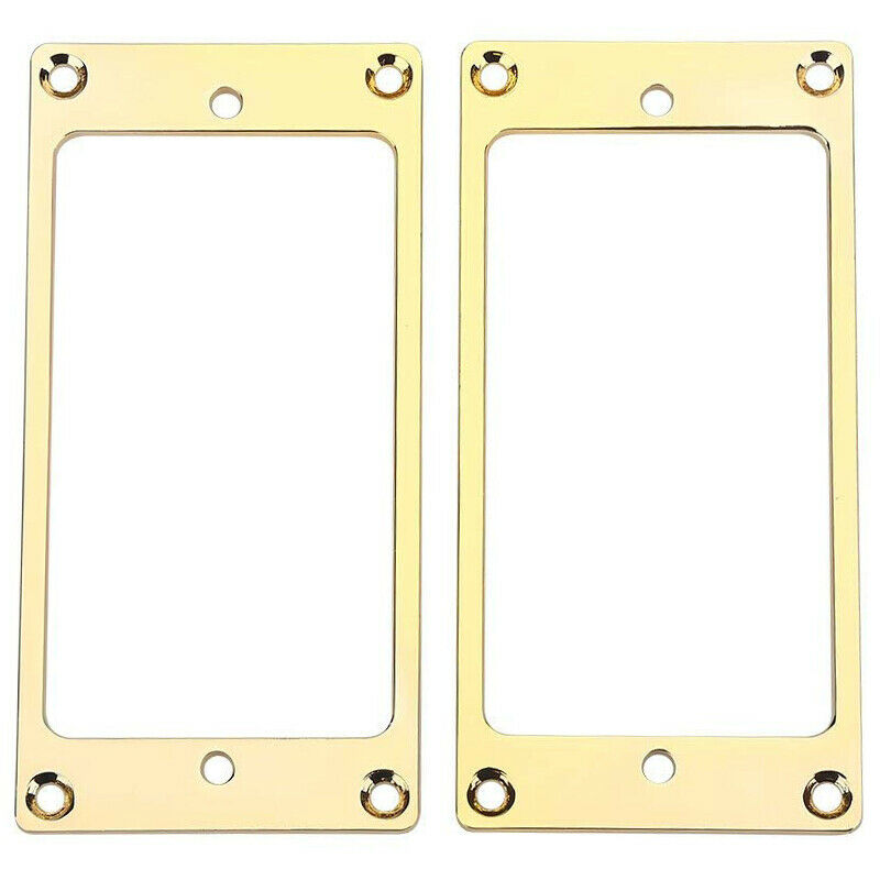 2 Pcs Metal Flat Humbucker Cover Guitar Pickup Frame Mounting Ring